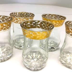 Vintage gold rimmed whiskey glasses